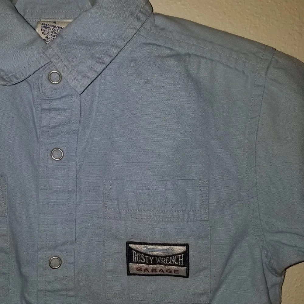 Gymboree Jack's Garage Rusty Wrench Button Front Shirt Boys 4 Mechanic Costume